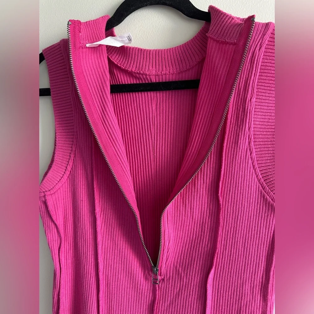 NWT Anthropologie Daily Practice Buzzer Beater Cotton Blend Pink Mini Dress Sz M - Picture 7 of 15